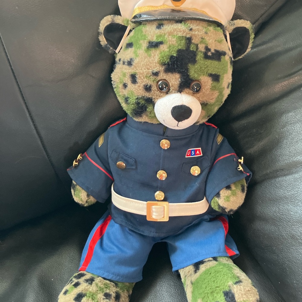 Build-A-Bear Camouflage Bear in Navy Outfit